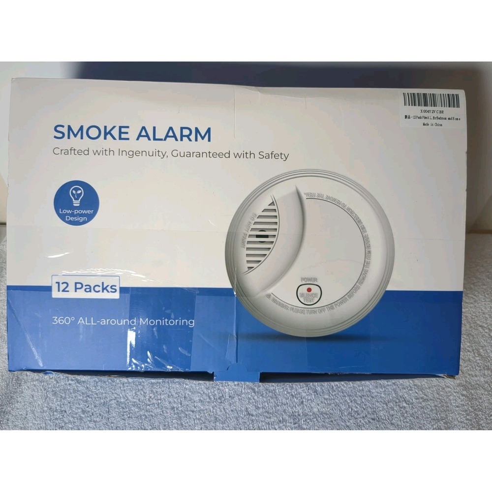 12 PACK AC Hardwire Smoke Alarm W/ Battery Backup NEW 360 Monitoring